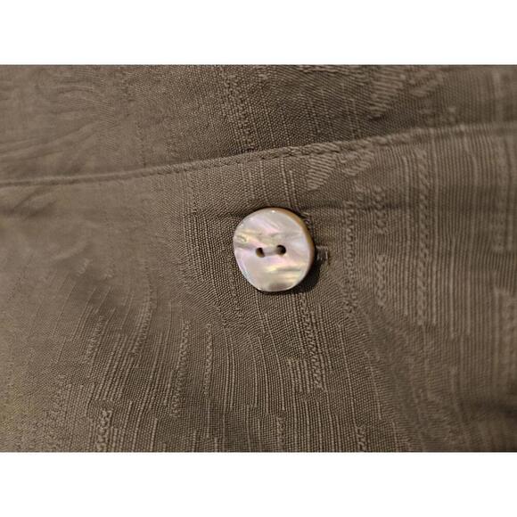 NWOT Vintage 90s Pineapple Moon small olive green silk button up shirt - Picture 4 of 6